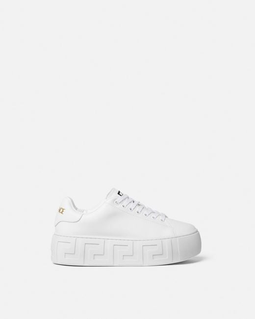 Versace White La Greca Sneakers