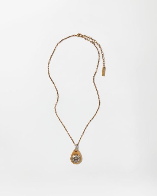 Versace White Medusa Necklace for men