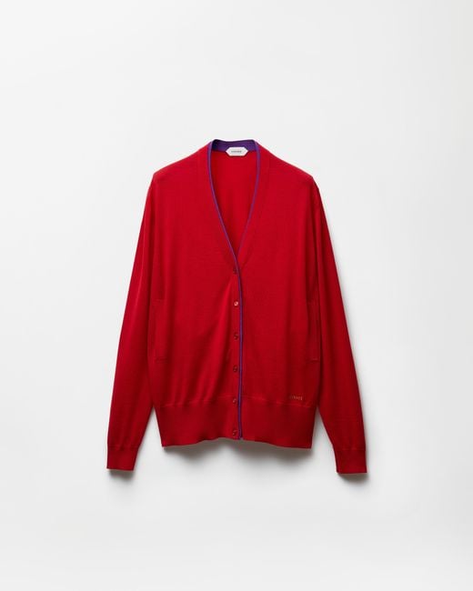 Versace Embroidered Wool Knit Cardigan