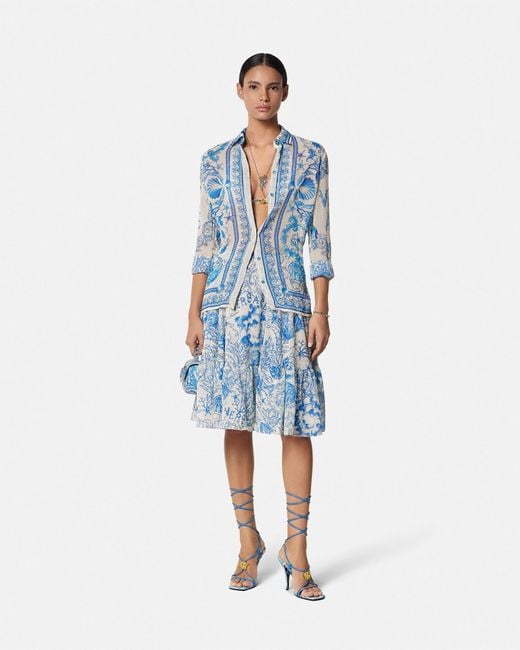 Camicia Aderente di Versace in Blue