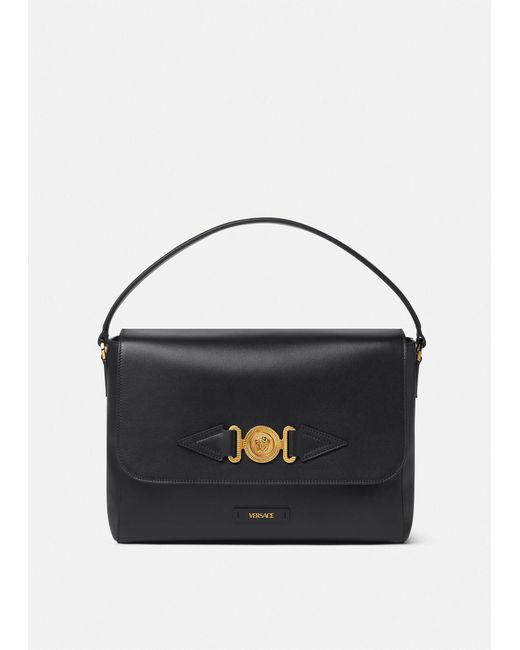 Versace Leather Medusa Biggie Messenger Bag in Black+Gold (Blue) for ...