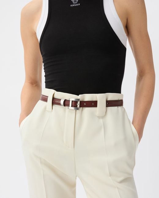 Versace Brown Leather Belt 2 Cm
