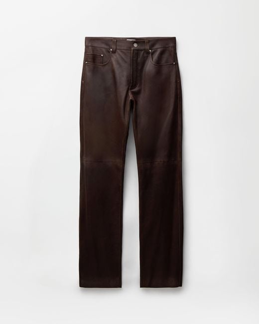 Versace Brown Leather Pants for men