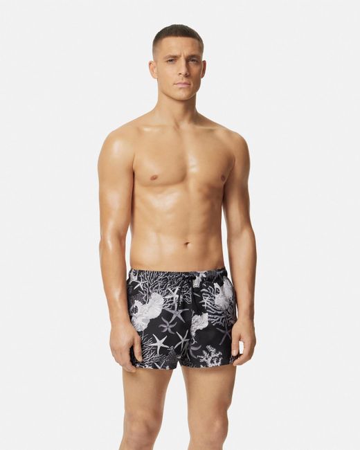 Versace White Barocco Sea Swim Shorts for men
