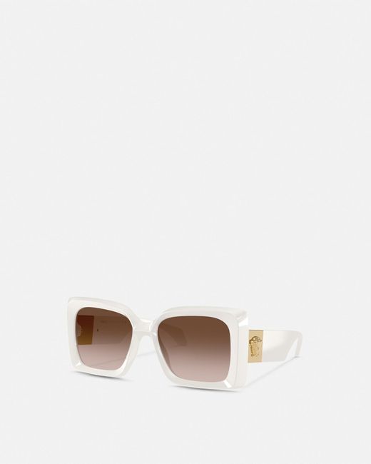 Versace White Medusa Plaque Maxi Sunglasses
