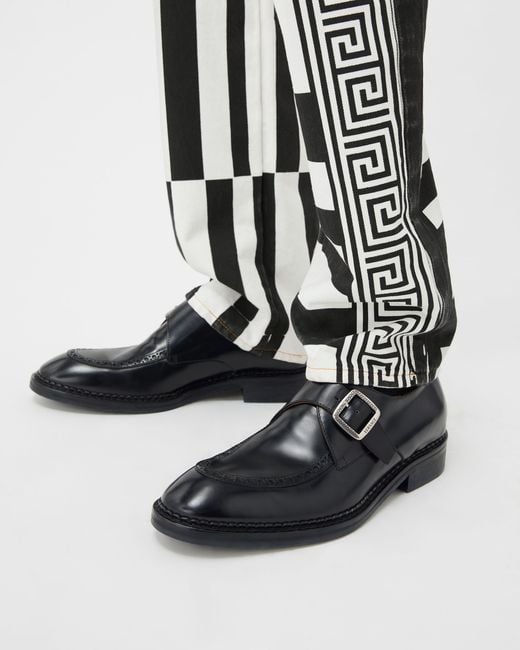 Versace White Primo Leather Monkstraps for men