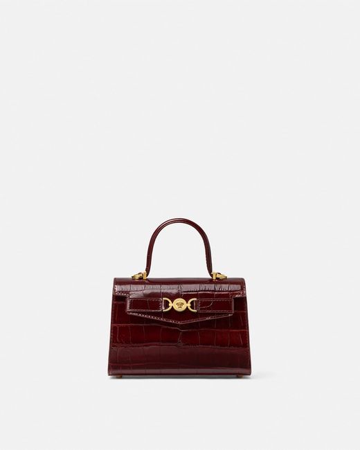 Versace Red Petit Sac À Main Medusa '95 Effet Croco