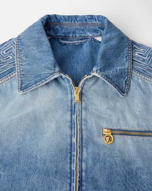 Versace Blue Denim Zip Blouson for men