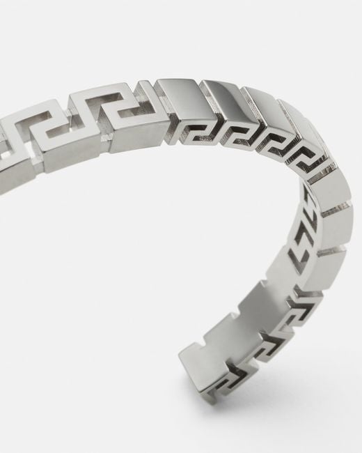 Versace White Greca Cuff Bracelet
