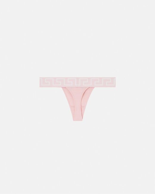 Versace Pink Cotton-Jersey Thong