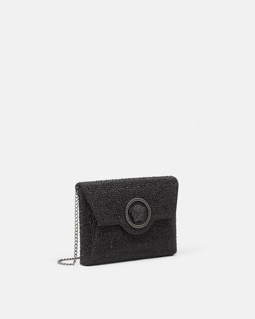 Versace White La Medusa Embellished Satin Clutch