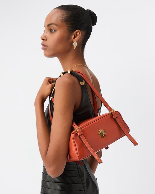 Versace Red Emblème Nappa Bowling Bag