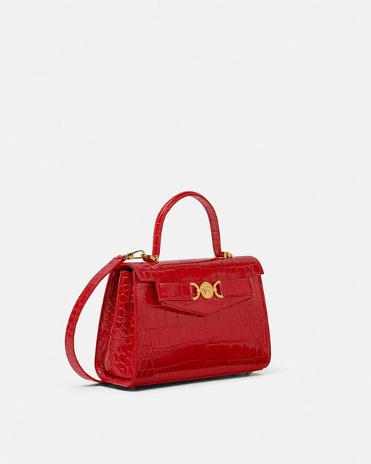 Versace Red Medusa '95 Croc-Effect Top-Handle