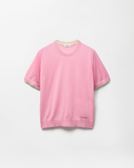 Versace Pink Wool Knit T-Shirt