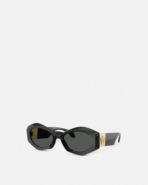 Versace White Medusa Plaque Geometric Sunglasses