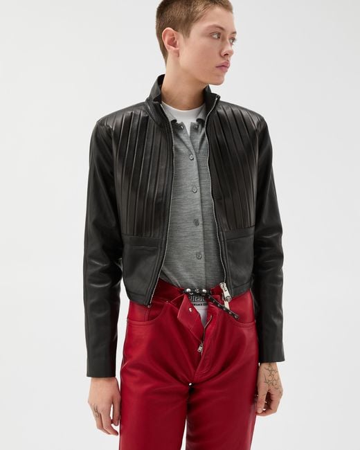 Versace Black Leather Blouson