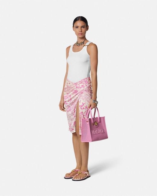 Versace White Safety Pin Ribbed Tank Top
