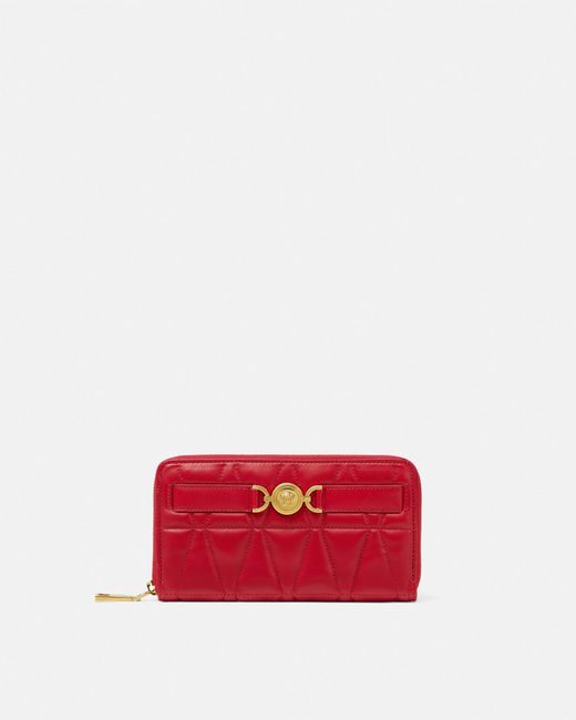 Versace Red Medusa '95 Quilted Long Wallet