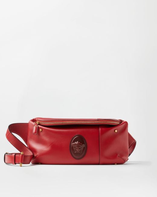 Versace Red Lou Nappa Belt Bag for men