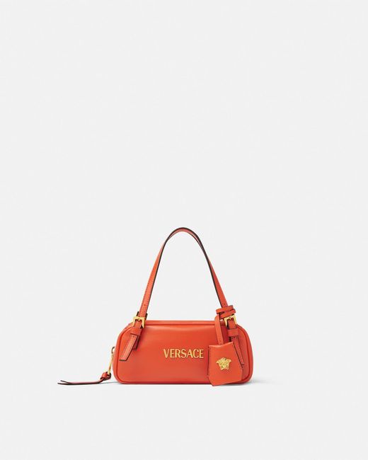 Mini Borsa Bowling Tag di Versace in Red