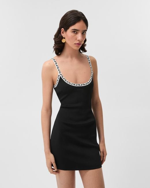 Versace Black Stretch Viscose Jacquard Mini Dress