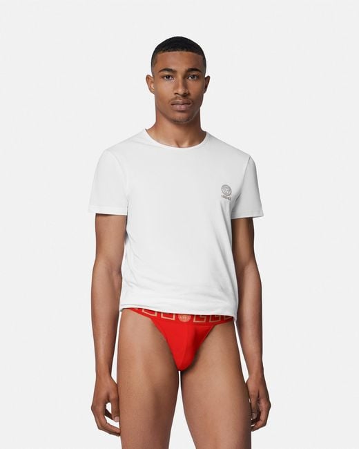 Versace Jockstrap Aus Baumwolljersey in Red für Herren