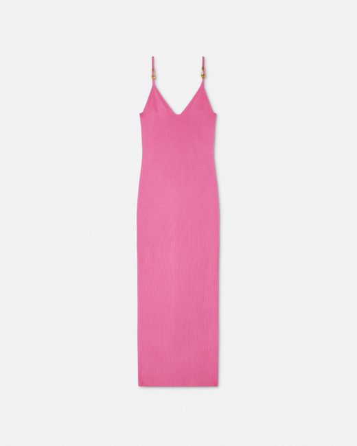 Vestido Midi Safety Pin De Punto Versace de color Pink