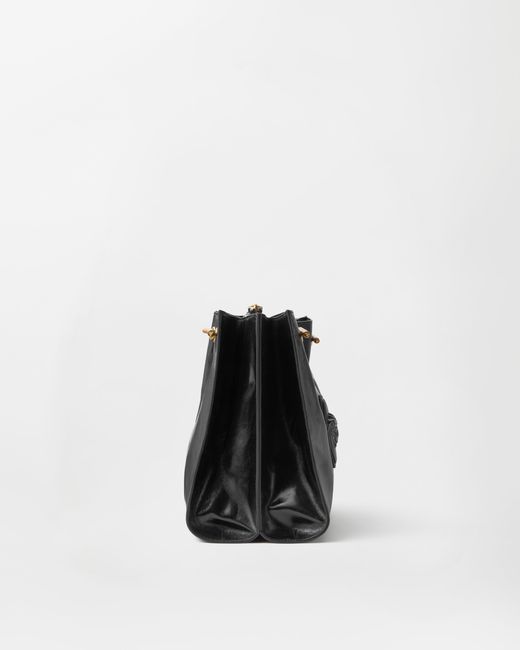 Versace Black Cabine Leather Shoulder Bag