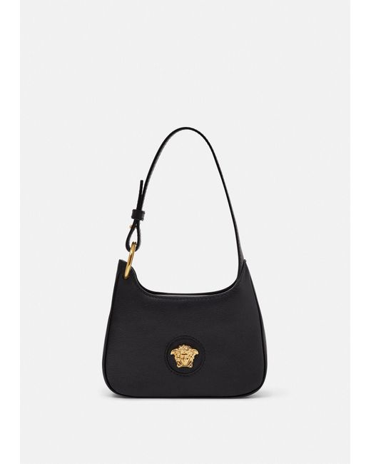 Versace Leather La Medusa Small Hobo Bag in Black - Lyst