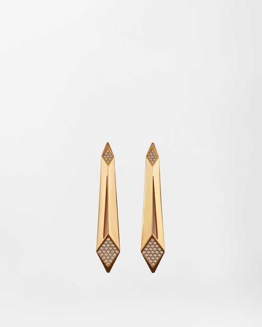 Versace Metallic Blade Crystal Earrings