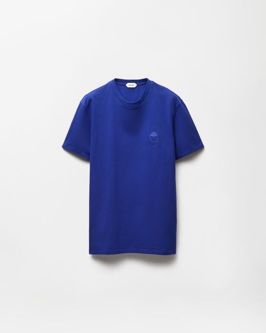 Versace Blue Cotton-Jersey Slim T-Shirt for men