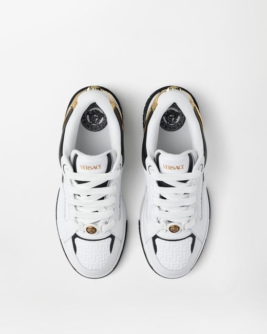 Versace White Biggie Basket Sneakers for men