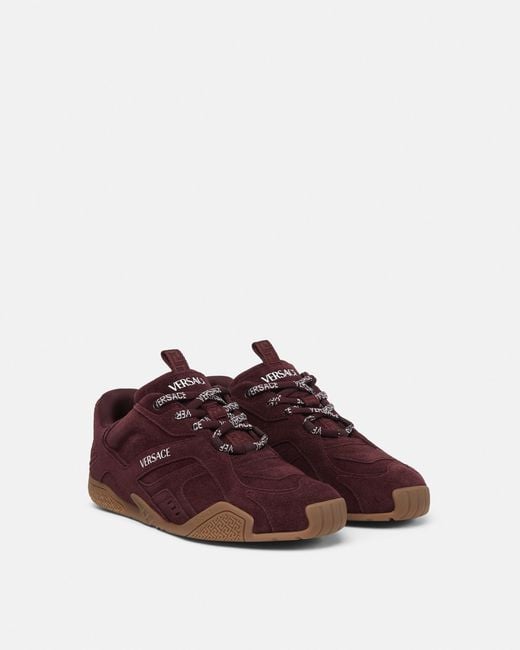 Versace Brown Galaxia Suede Sneakers