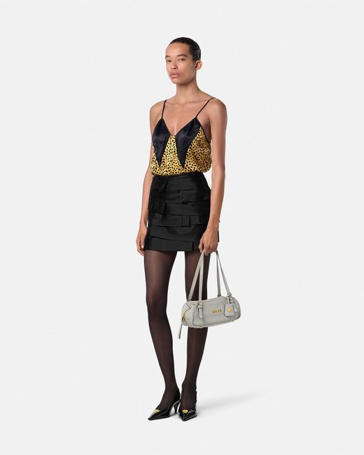 Versace Yellow Cheetah-Print Silk Top