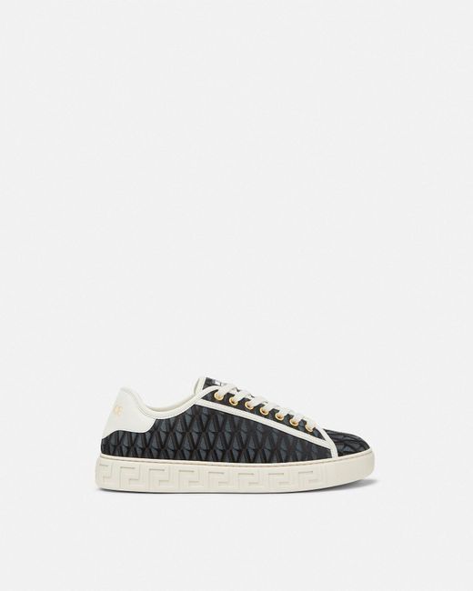 Versace White V Allover Greca Sneakers