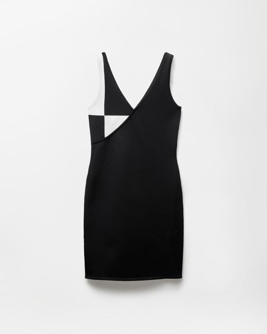 Versace Black Stretch Wool Knit Mini Dress