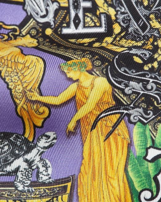 Versace White Printed Silk Twill Tie for men