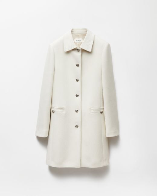 Versace White Double-Wool Coat