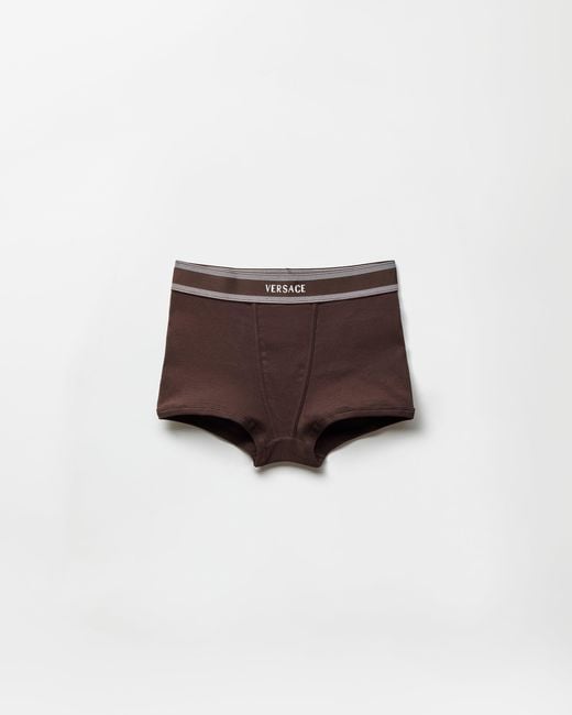 Versace White Ribbed Cotton-Jersey Trunks