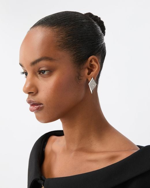 Versace White Blade Crystal Earrings