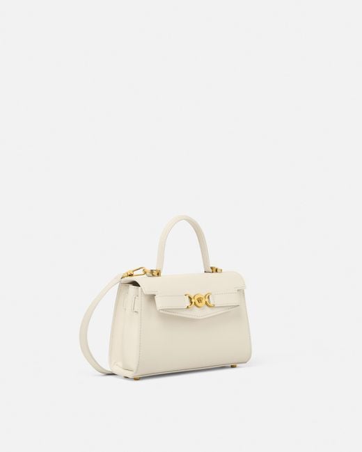 Versace White Medusa '95 Small Leather Top-Handle
