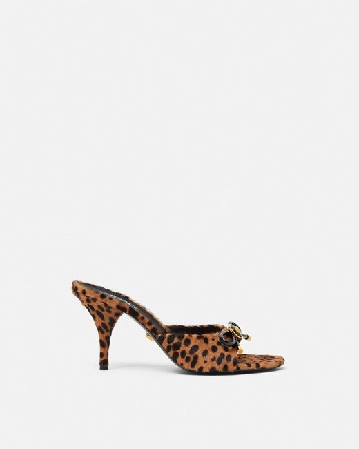 Leopard Opera Bow Sabot 85 Mm di Versace in White