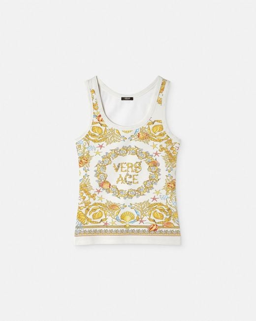 Versace Metallic Underwater Barocco Fitted Tank Top