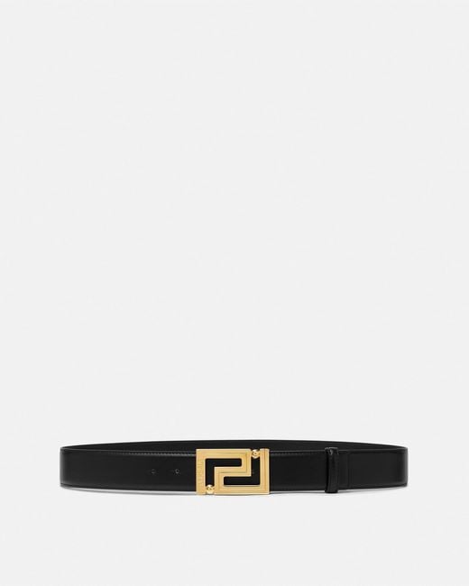 Versace White Greca Leather Belt 1.6" for men