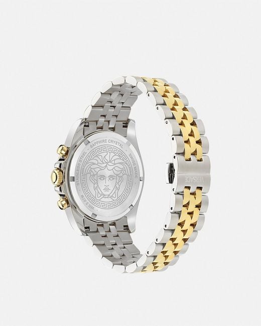 Versace Metallic Greca Chrono Wave Watch for men