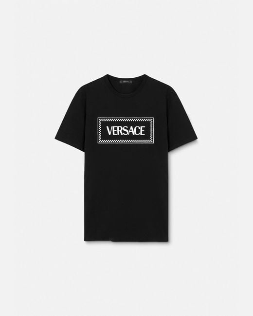 Versace Black Embroidered '90s Vintage Logo T-shirt