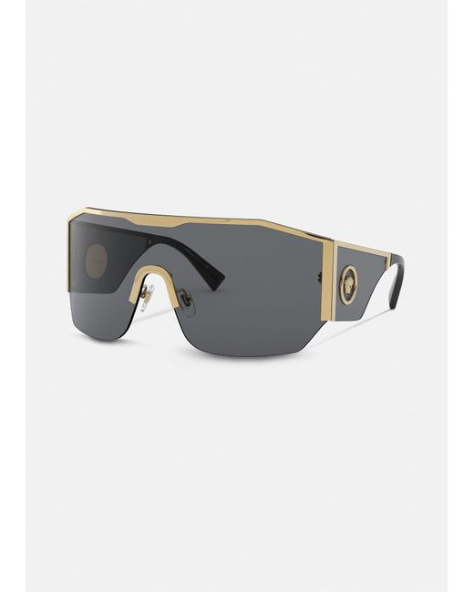 Versace Medusa Halo Shield Sunglasses In Gray For Men Lyst 