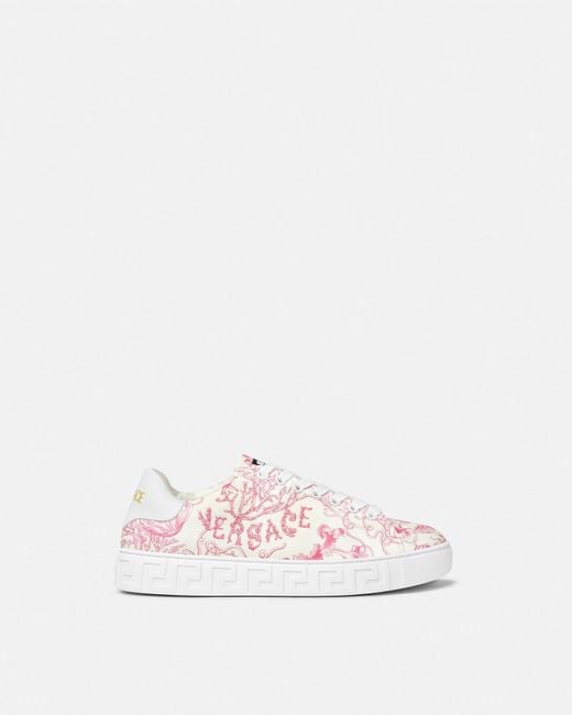 Versace Pink Underwater Barocco Greca Sneakers