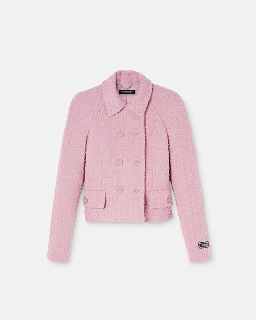 Versace Pink Heritage Tweed Raglan Jacket