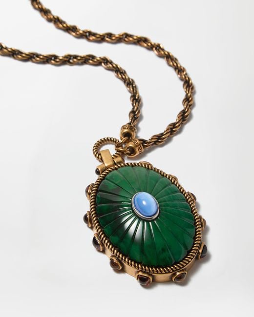 Versace Blue Tivoli Long Necklace